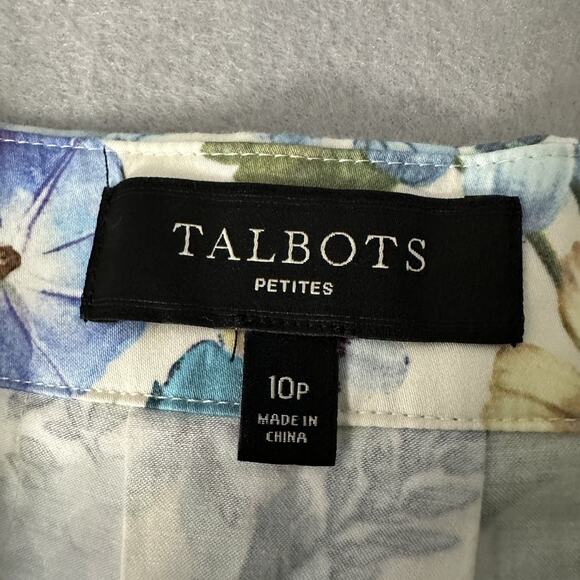 Talbots A-Line Skirt Size 10 Petite Floral Botanical Tea Party Swing Retro - Picture 6 of 12